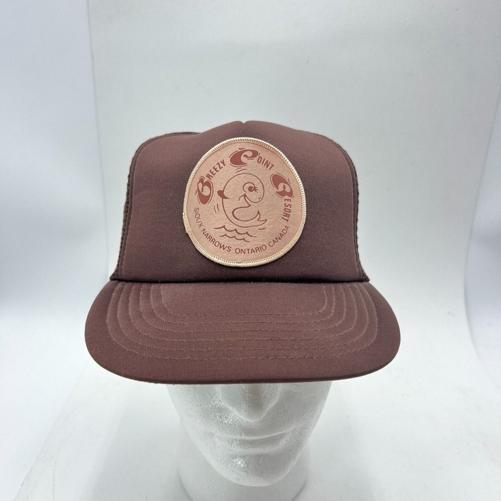 VTG Snapback Cap Hat AJM Breezy Point Resort Ontario Sioux‎ Narrows Canada Patch